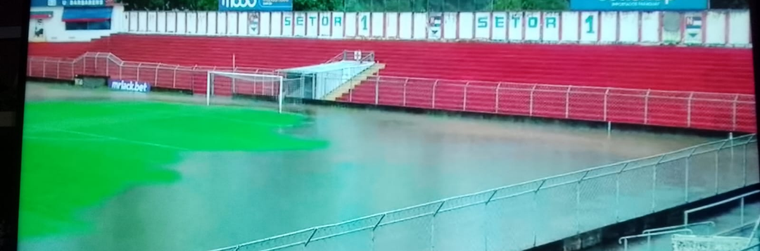 imagem da materia: Jogo entre Nacional e União Barbarense é cancelado devido fortes chuvas
