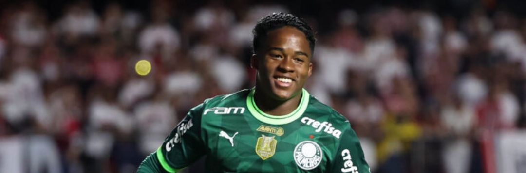imagem da materia: Endrick jogará seu último clássico com a camisa do Palmeiras