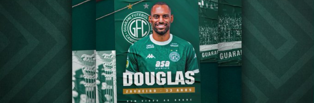 imagem da materia: Guarani anuncia Douglas Bacelar como sétimo reforço para Série B