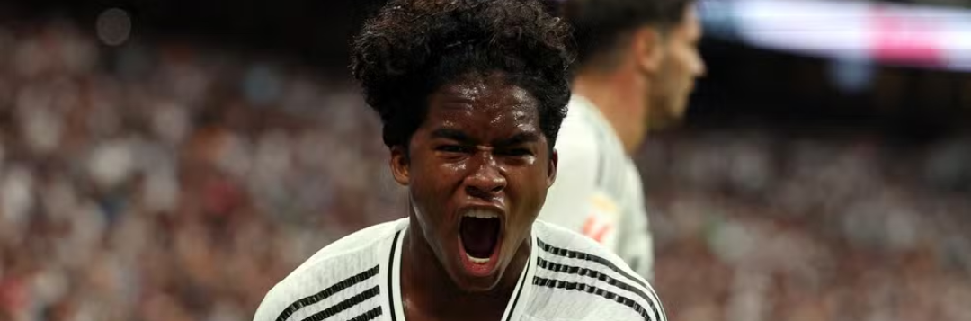 imagem da materia: Endrick marca pelo Real Madrid e faz Palmeiras sair no lucro