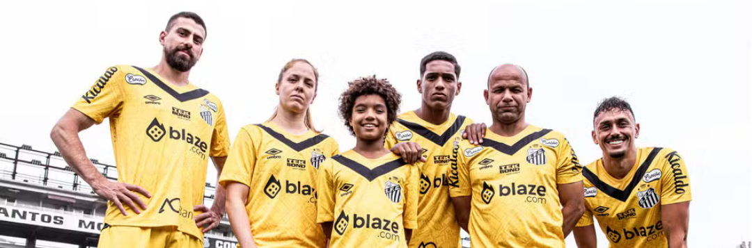 imagem da materia: Em amarelo, Santos lança terceiro uniforme para temporada