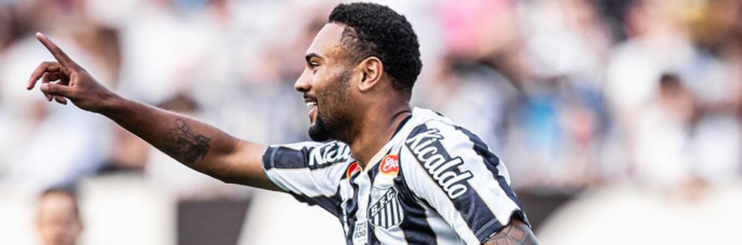 imagem da materia: Wendel Silva celebra gol decisivo na vitória do Santos