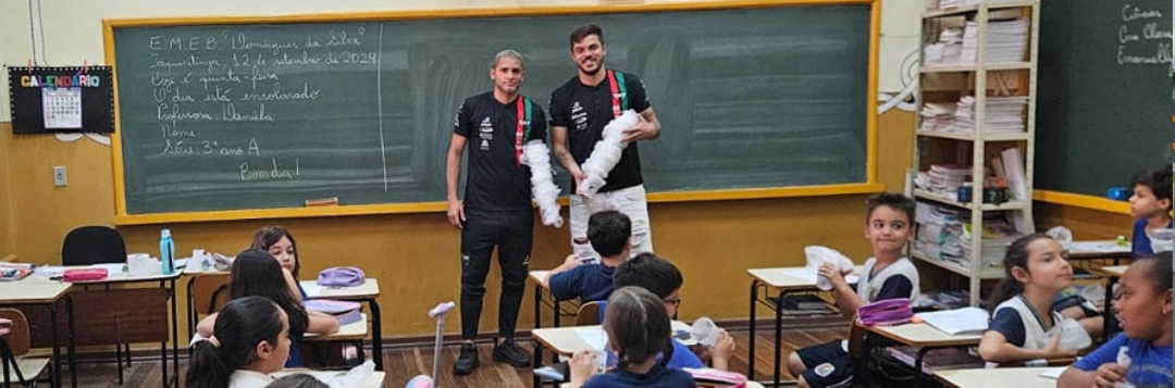 imagem da materia: Atletas do CAT visitam escolas municipais antes de decisão