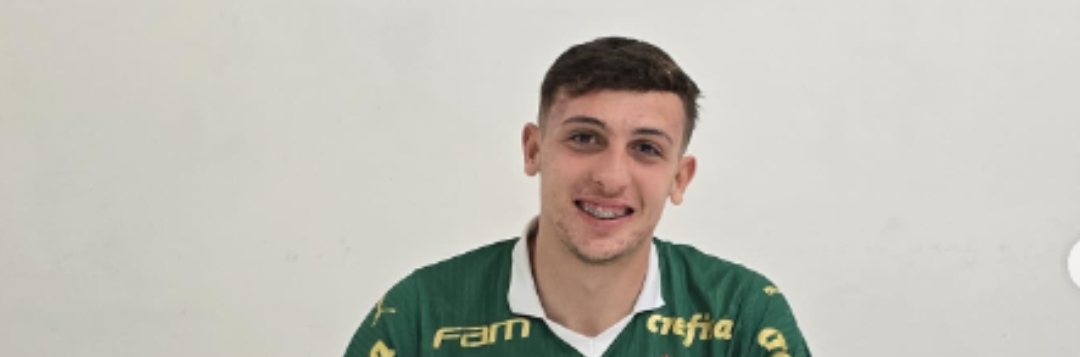 imagem da materia: Palmeiras renova contrato de jovem zagueiro, Fred Stradiotto