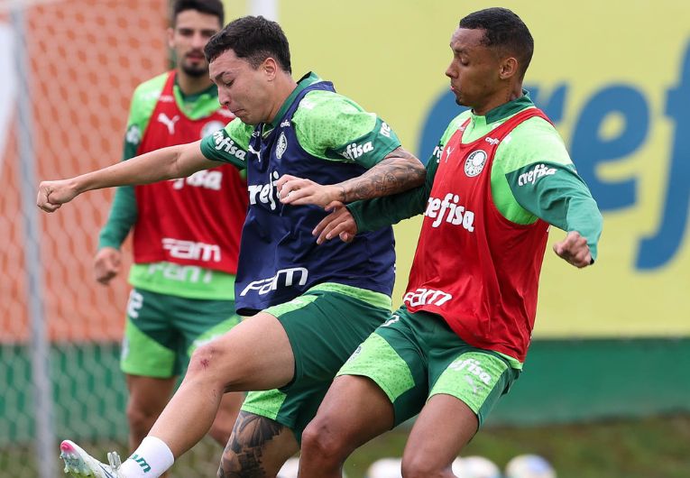 imagem da materia: Dupla da base é novidade no treino do Palmeiras