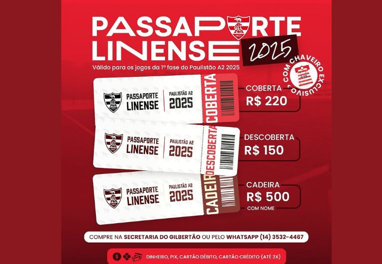 imagem da materia: Linense anuncia passaporte para jogos do Paulistão