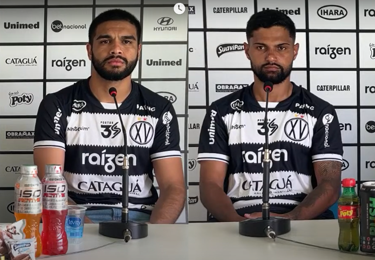 imagem da materia: XV de Piracicaba apresenta oficialmente Léo Gobo e Caíque