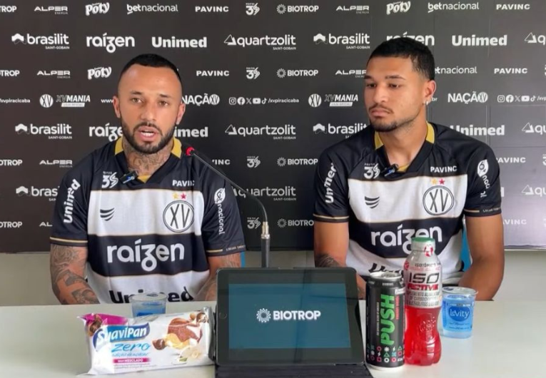 imagem da materia: Erik Bessa e Caíque são apresentados no XV de Piracicaba