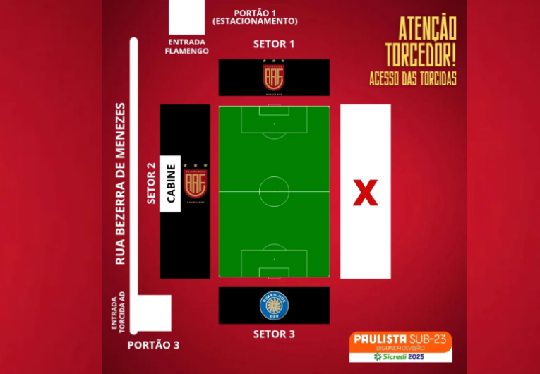 imagem da materia: Torcidas de Flamengo e Guarulhos terão entradas separadas