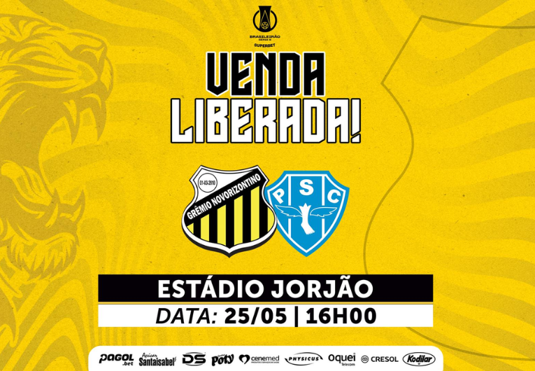 imagem da materia: Novorizontino abre venda de ingressos para jogo com Paysandu