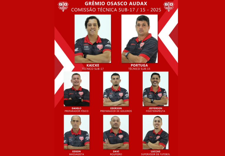 imagem da materia: Audax anuncia comissão técnica das categorias Sub-15 e Sub-17