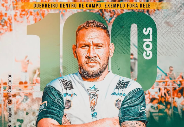 imagem da materia: Centroavante do União atinge a marca de 100 gols na carreira