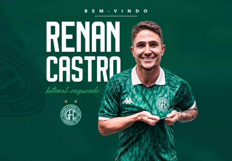 imagem da materia: Guarani anuncia Renan Castro como reforço para a lateral