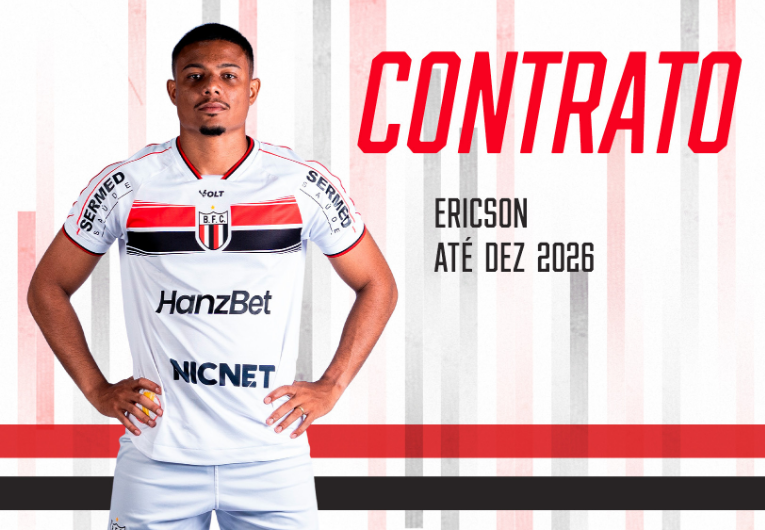 imagem da materia: Botafogo-SP renova com o zagueiro Ericson até 2026