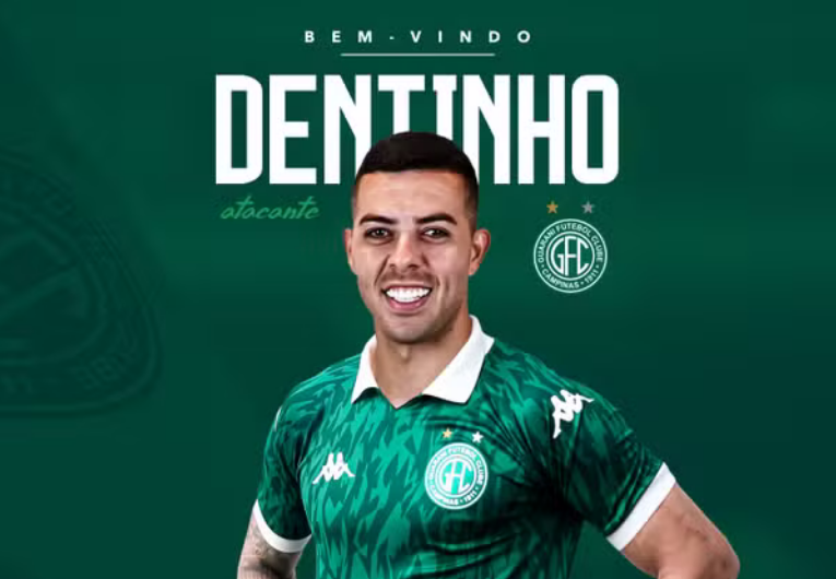 imagem da materia: Guarani anuncia atacante Dentinho até o fim de 2026