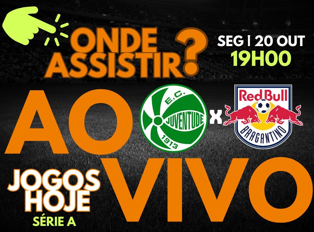 Banner do jogo Juventude x Red Bull Bragantino destacando transmissão exclusiva pelo canal Premiere pela 29ª rodada do Brasileirão Série A 2025.
