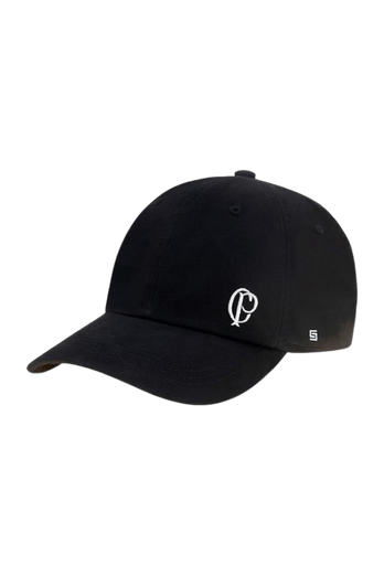 Boné Corinthians bordado preto com 6 gomos, modelo licenciado Dora.