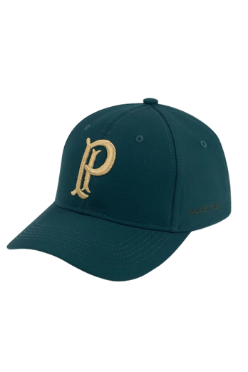 Boné verde do Palmeiras modelo Palestra com ajuste traseiro.