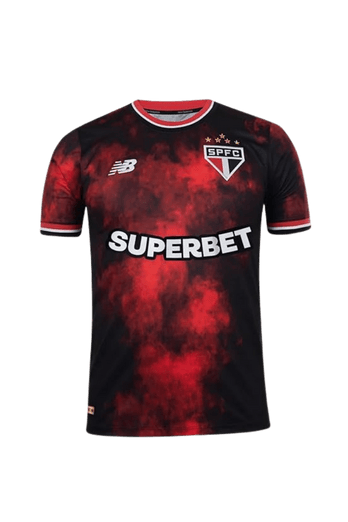 Camisa comemorativa do São Paulo FC 2024, modelo torcedor, produzida pela New Balance.