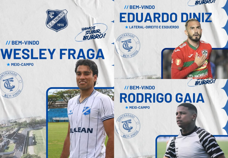 imagem da materia: Taubaté anuncia mais três reforços para o Paulistão A2