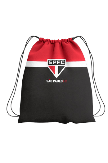 Saco mochila do São Paulo FC modelo 11908, com estampa do escudo do clube.