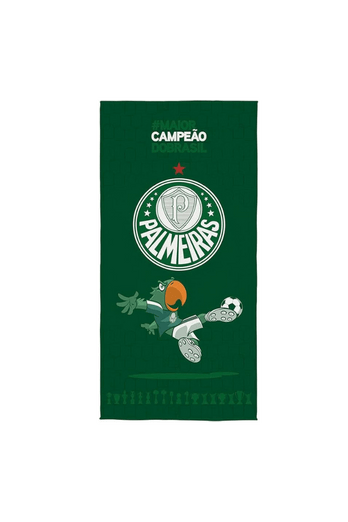 Toalha aveludada do Palmeiras 70x140 cm com estampa vibrante oficial do clube.