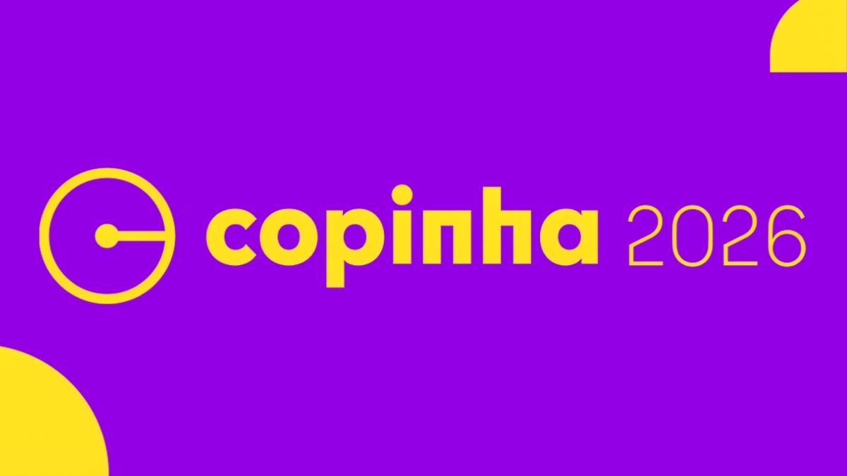 Identidade visual oficial da Copinha 2026 nas cores roxo e amarelo