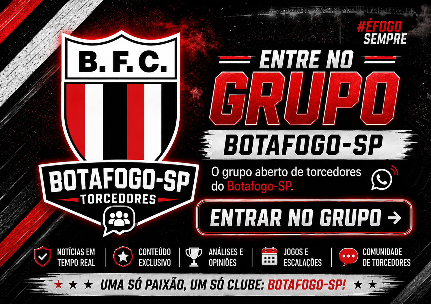 Grupo de Whats App Botafogo SP Notícias 