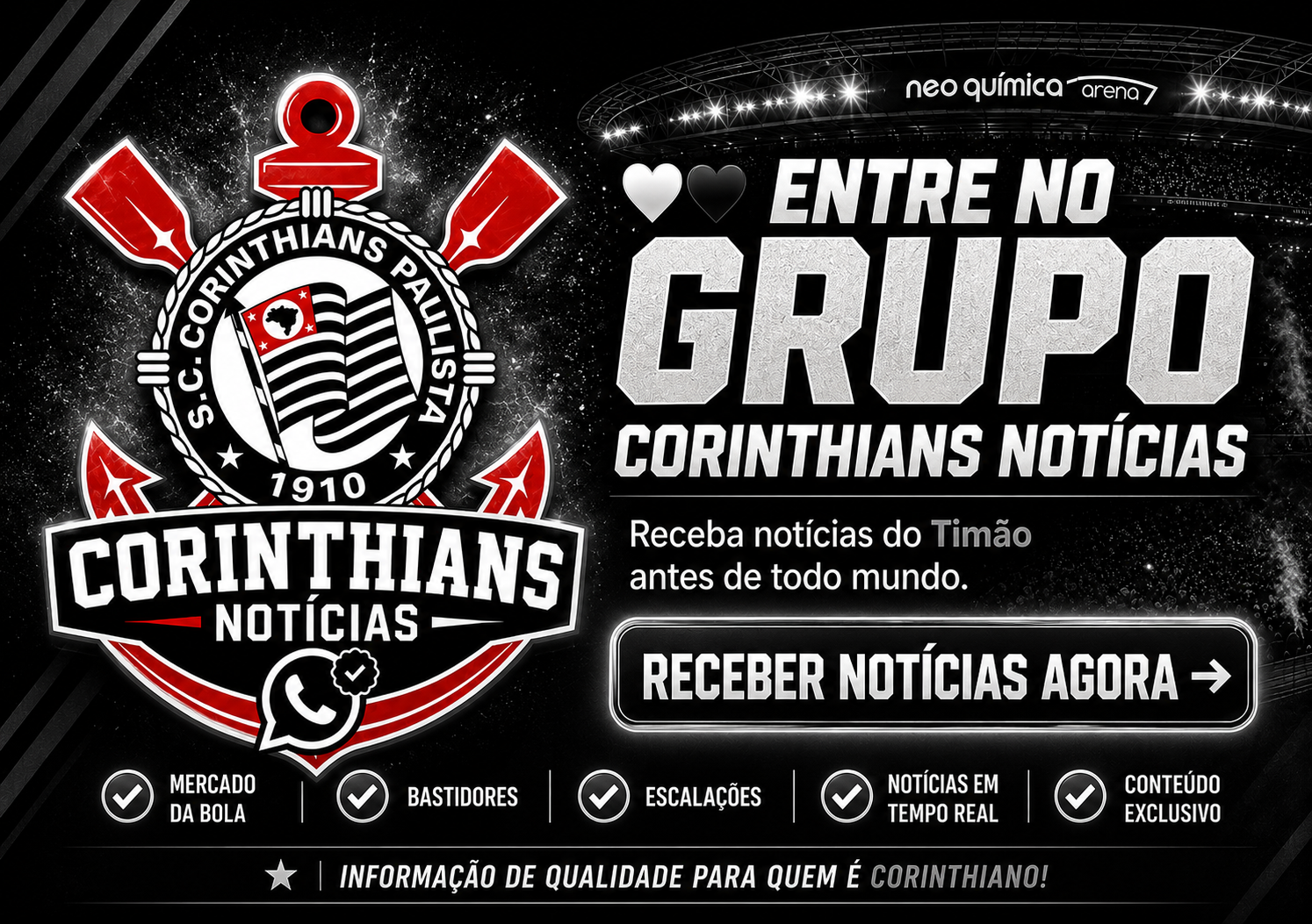Corinthians Notícias - Grupo de Whats App do Timão 