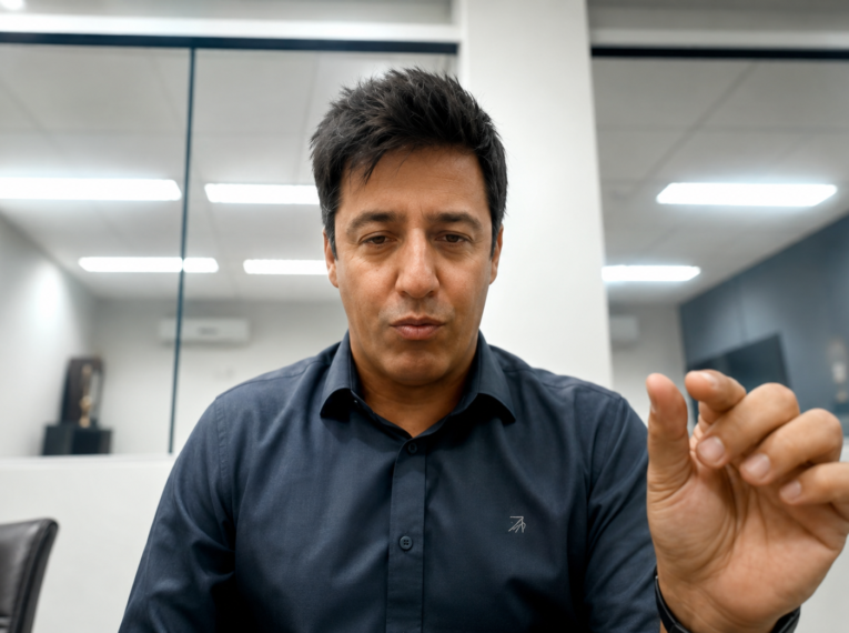 Fransérgio Garcia, presidente da Francana, durante entrevista ao TSP Especial em ambiente corporativo, discutindo o futuro do clube e a possibilidade de SAF.
