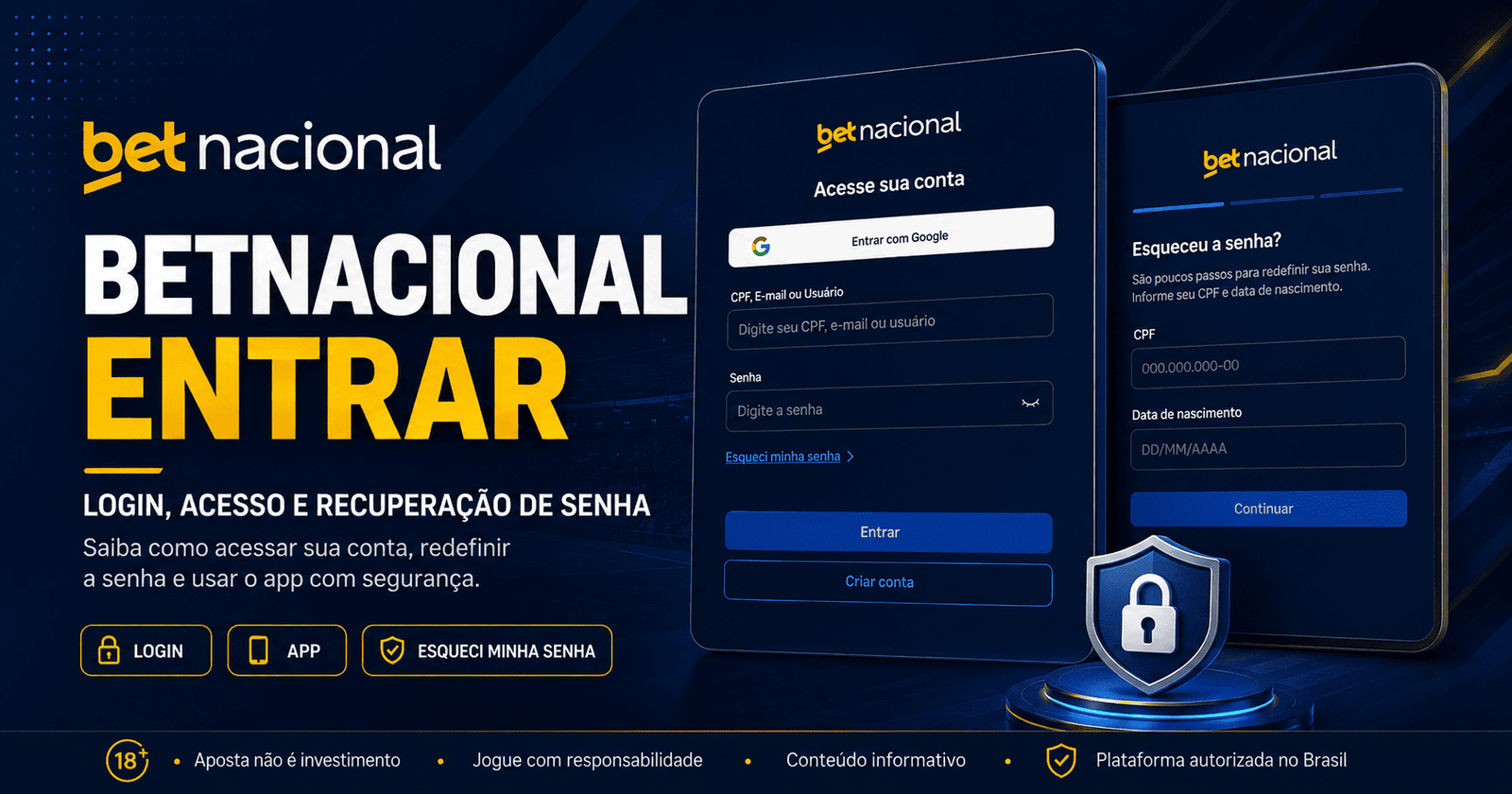 Betnacional entrar: login e recuperação de senha Betnacional entrar: login, acesso e recuperação de senha