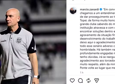 Márcio Zanardi deixa a Ponte Preta - Foto: Reprodução Redes Sociais