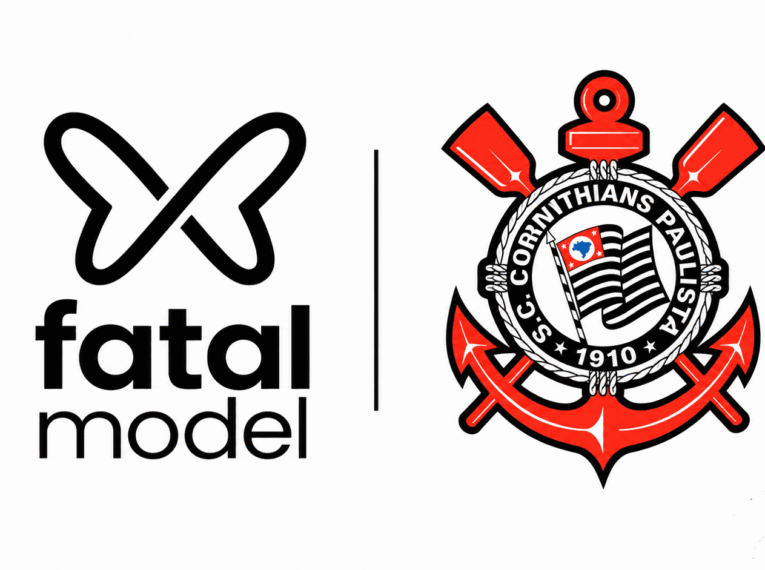 Logos da Fatal Model e do Corinthians em montagem sobre possível patrocínio master.