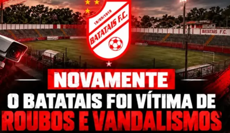 Batatais denuncia invasão ao estádio e furto - Foto: Reprodução