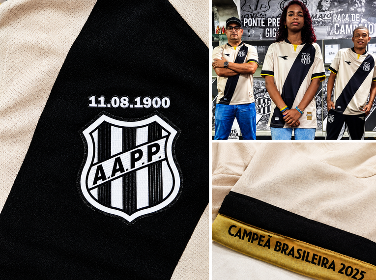 Ponte lança camisa em alusão ao título da Série C 2025 - Fotos: Divulgação