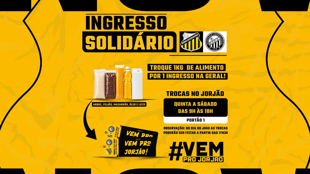 Ingressos solidários para Novorizontino x Operário-PR - Foto: Reprodução